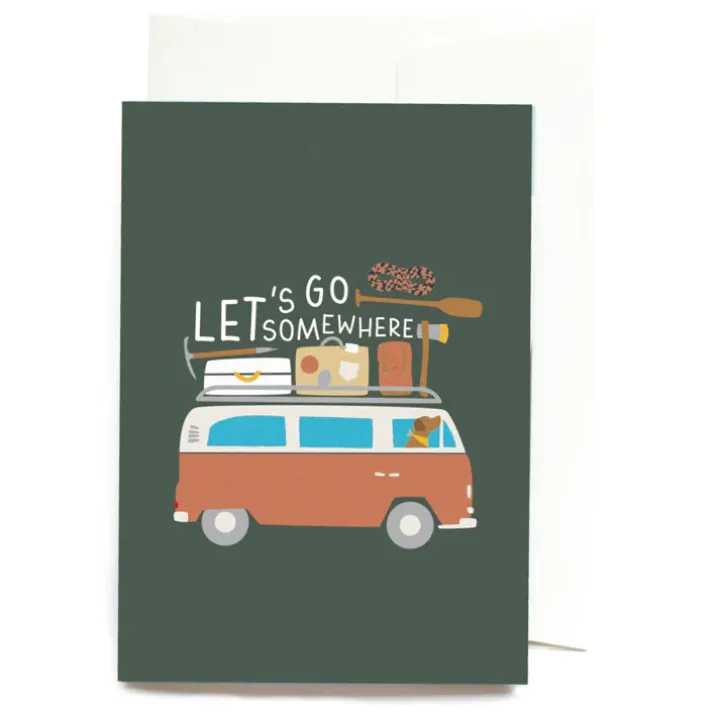 Wenskaart Let's go Somewhere